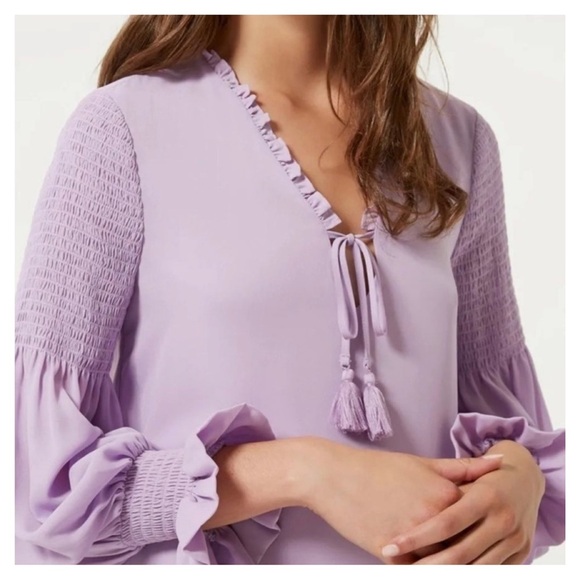 REBECCA MINKOFF • Penelope Ruffle Blouse in Lilac - Picture 14 of 14